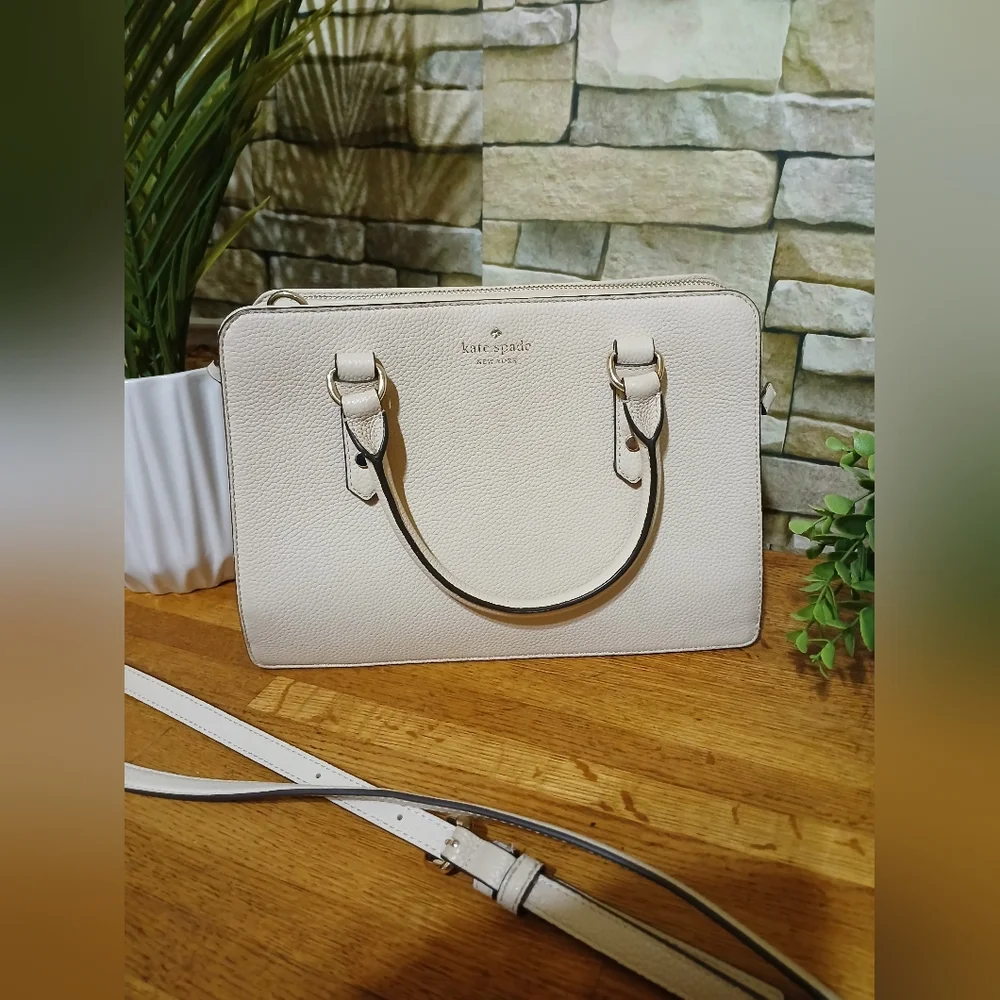 KATE SPADE Cream/Taupe Satchel Bag Mulberry Street - Picture 3 of 8